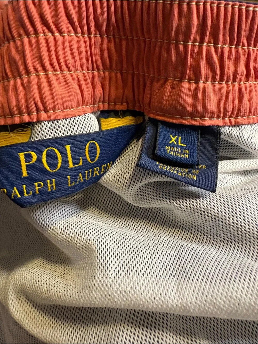 Polo by Ralph Lauren Blue Men's Swim Trunks Board Shorts Pink Pony Logo Size XL